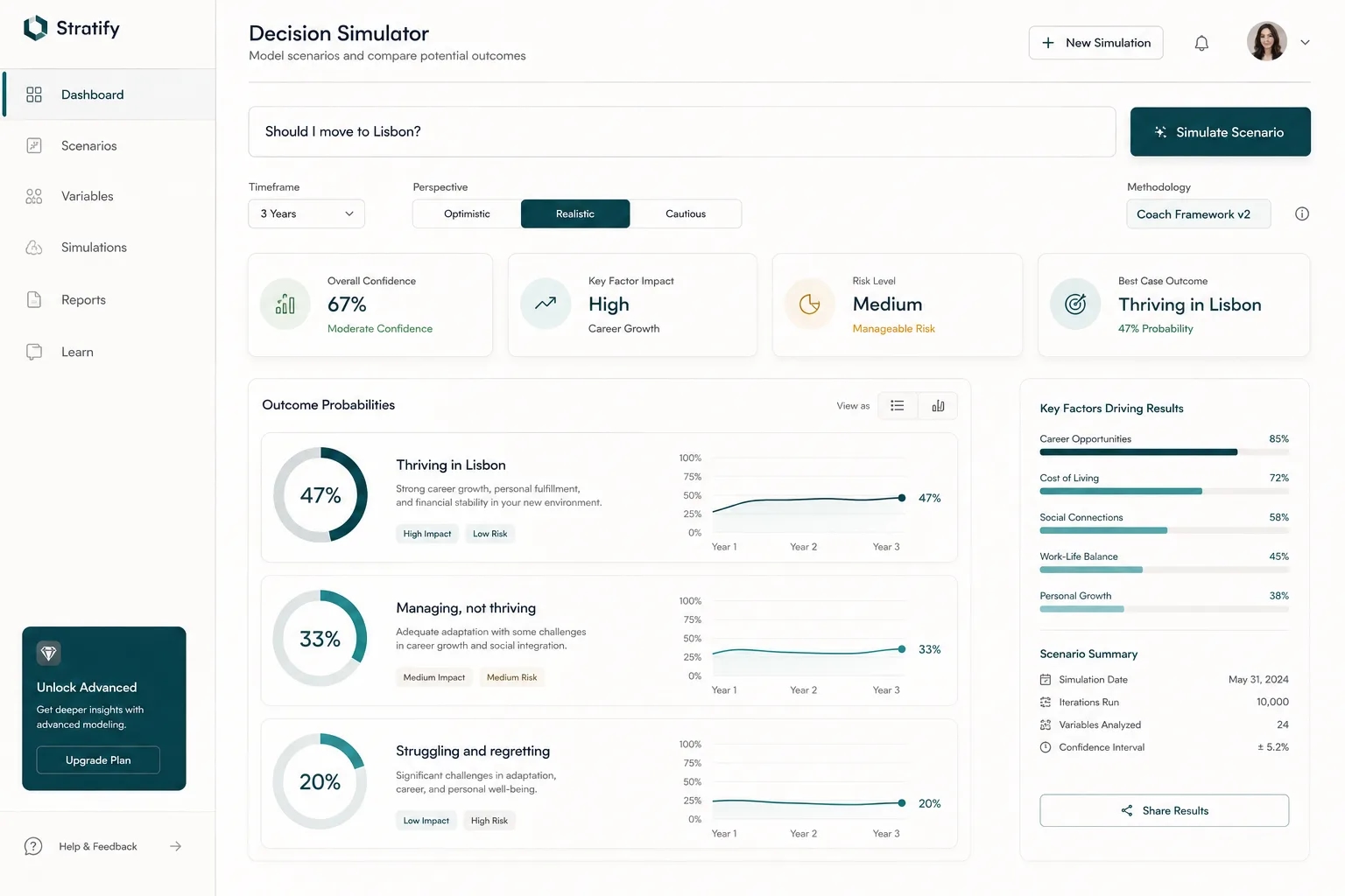 Quantum Decision Simulator (mockup)